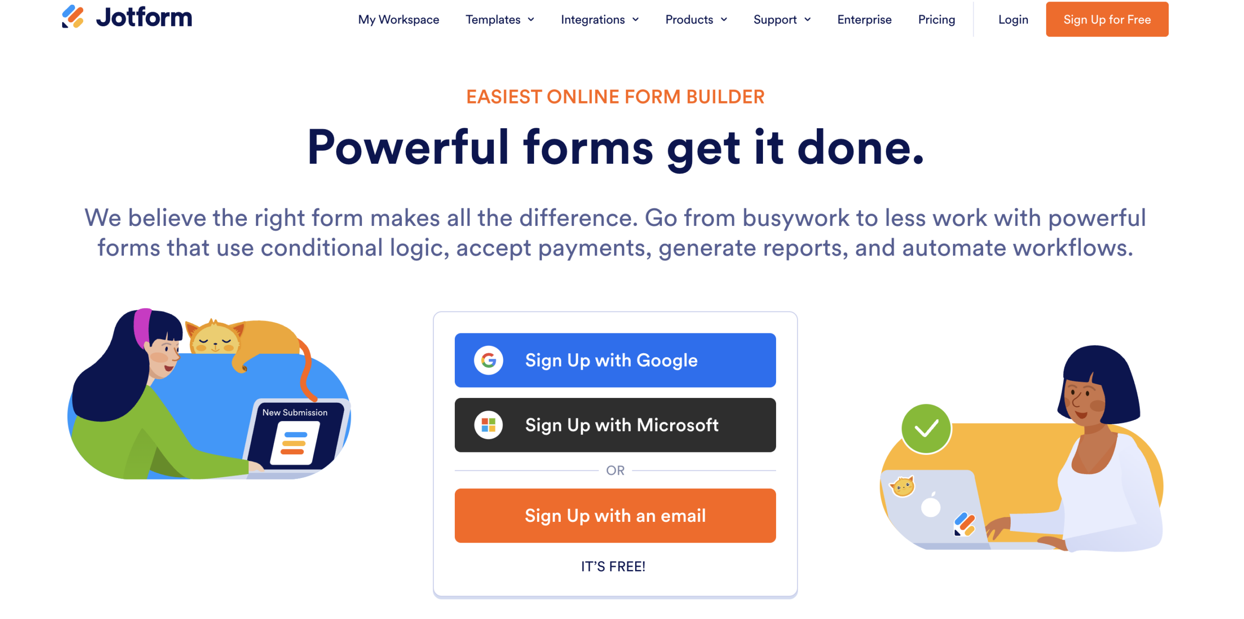 Jotform website homepage